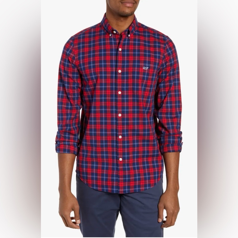 Vineyard Vines PACIFIC AVENUE TUCKER SLIM FIT SPORT SHIRT IN CALYPSO RED Size XL - Picture 3 of 13